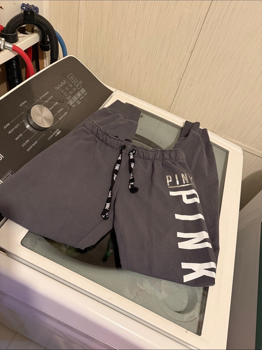 PINK Victoria's Secret Charcoal Gray Logo Athletic pants xsmall